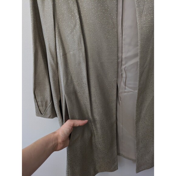 Eileen Fisher Silk Jacket 3X Champagne Mirage Jacquard Long Open Dressy Boxy - Picture 3 of 12